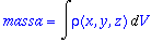 massa = Int(rho(x,y,z),V)