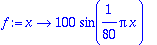 f := proc (x) options operator, arrow; 100*sin(1/80...