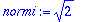 normi := sqrt(2)