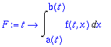 F := proc (t) options operator, arrow; Int(f(t,x),x...