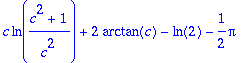 c*ln((c^2+1)/(c^2))+2*arctan(c)-ln(2)-1/2*Pi