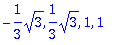 -1/3*sqrt(3), 1/3*sqrt(3), 1, 1