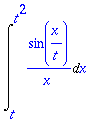 Int(sin(x/t)/x,x = t .. t^2)