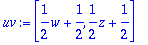 uv := [1/2*w+1/2, 1/2*z+1/2]