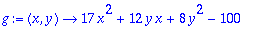 g := proc (x, y) options operator, arrow; 17*x^2+12...