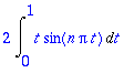 2*Int(t*sin(n*Pi*t),t = 0 .. 1)