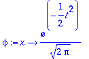 phi := proc (x) options operator, arrow; exp(-1/2*t...