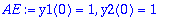 AE := y1(0) = 1, y2(0) = 1