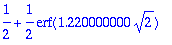 1/2+1/2*erf(1.220000000*sqrt(2))
