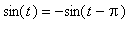 sin(t) = -sin(t-Pi)