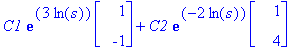 C1*exp(3*ln(s))*Vector(%id = 3021452)+C2*exp(-2*ln(s))*Vector(%id = 2842128)