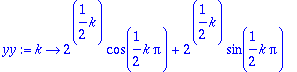 yy := proc (k) options operator, arrow; 2^(1/2*k)*c...