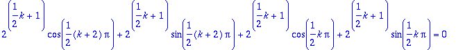 2^(1/2*k+1)*cos(1/2*(k+2)*Pi)+2^(1/2*k+1)*sin(1/2*(...